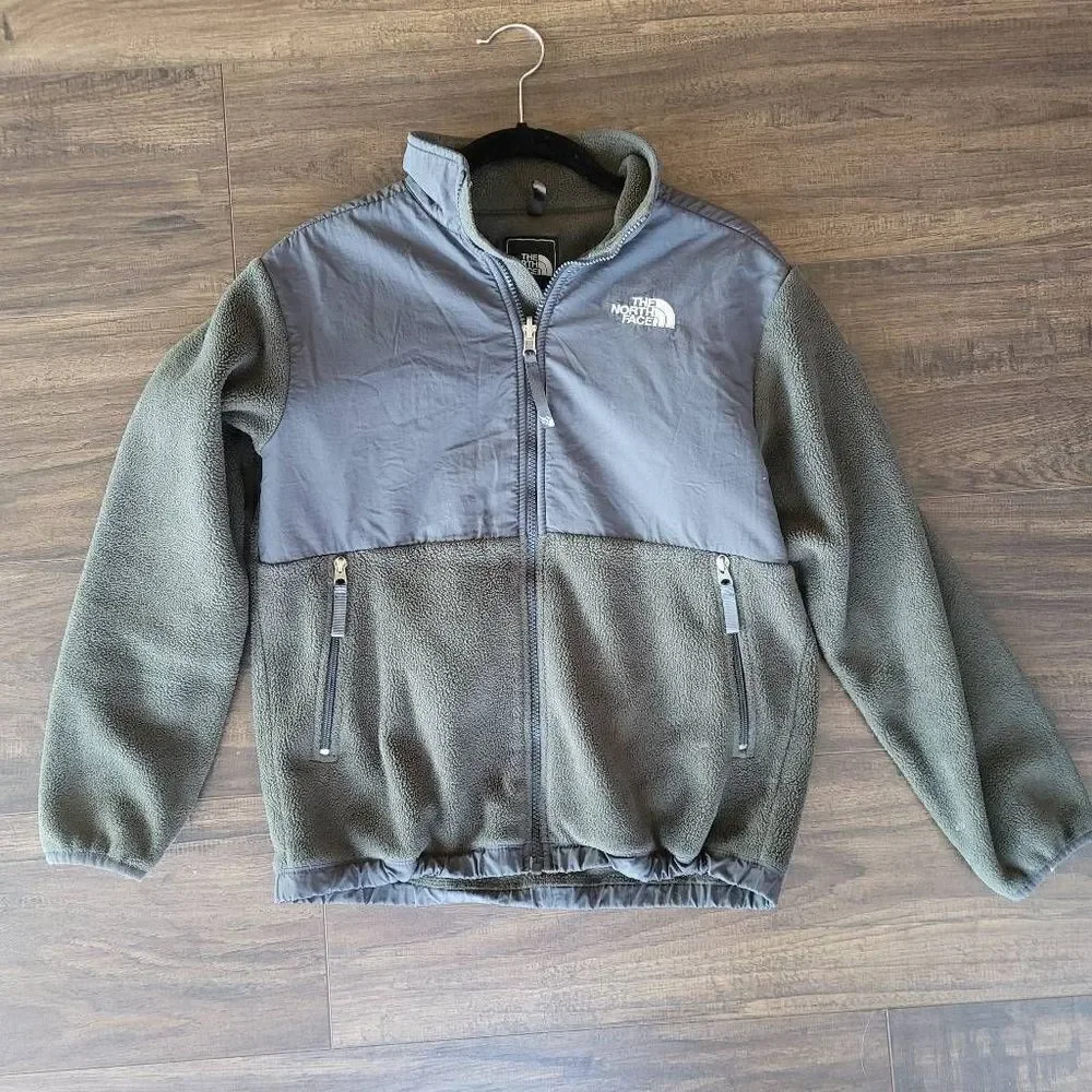 The North Face Denali PolarTec Boys Size Large Jacket Blue Green Zip Front